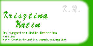 krisztina matin business card